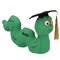 12" Personalized Graduation Autograph Green Stuffed Bookworm with Cap